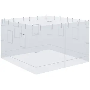 Outsunny Pop up Canopy Walls, Universal Replacement Netting, Set of 4 Mesh Screen Sidewalls, Patio Netting with 6 Service Windows and 1 Door for 10' x 10' Canopy Tent, White