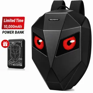 Gelrova Knight LED Motorcycle Backpack, 19-Inch Durable Hard Shell Waterproof Pack with Programmable Animated Screen for Riding, Durable Backpack, Multi Functional Backpack