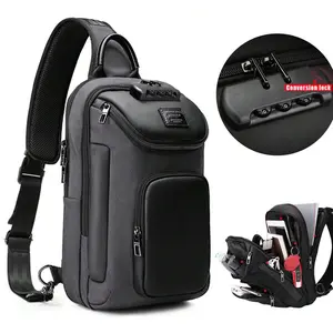 Men's Casual Large Capacity Chest Bag Multi-Functional Waterproof Shoulder Bag Crossbody Bag Tablet Bag New Password Lock Chest Bag, Travel Men's Multi-Functional Casual Outing Motorcycle Bike Large Capacity Backpack, Men's Shoulder Bag, Outdoor Large Cap