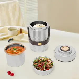 3-Tier Stainless Steel Thermal Lunch Box with Vacuum Insulation, Premium Insulated Food Container for Ultimate Freshness Tableware