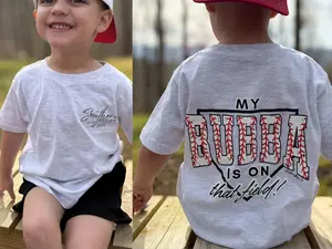 2 Sided My Bubba Is On That Field Youth T-shirt for Kids and Teens, Funny Baseball Family Graphic Tee, Game Day Outfit, Apparel Made In The USA		