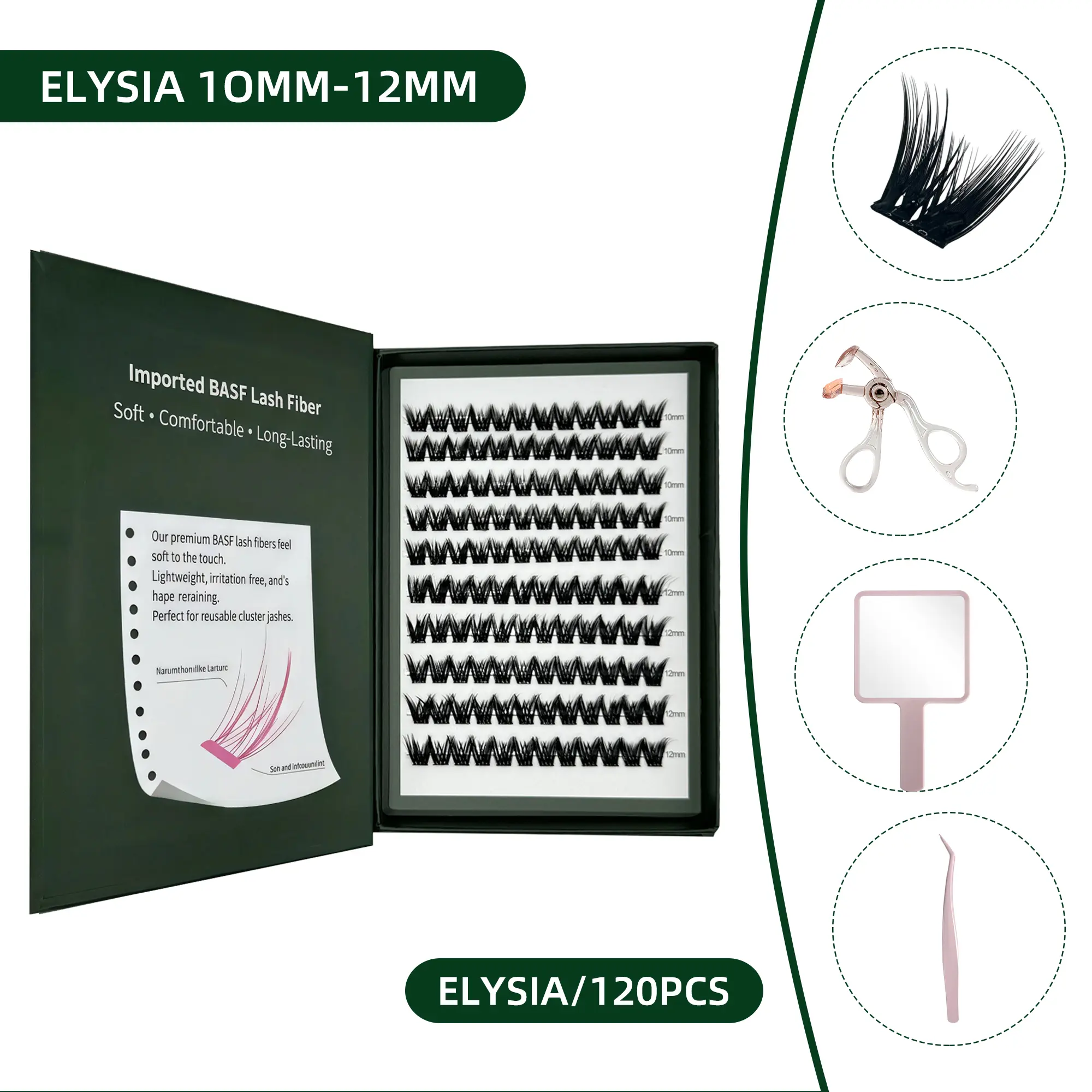 DORMI NO-GLUE lash Extension Kit-Lightweight，Spiky Manga, Bold & Eye-Opening B, Lash Extensions, Cosmetic, Synthetic