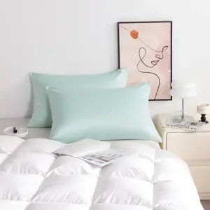 NTBAY Zippered Satin Pillow Cases for Hair and Skin, Luxury Standard Hidden Zipper Pillowcases Set of 2