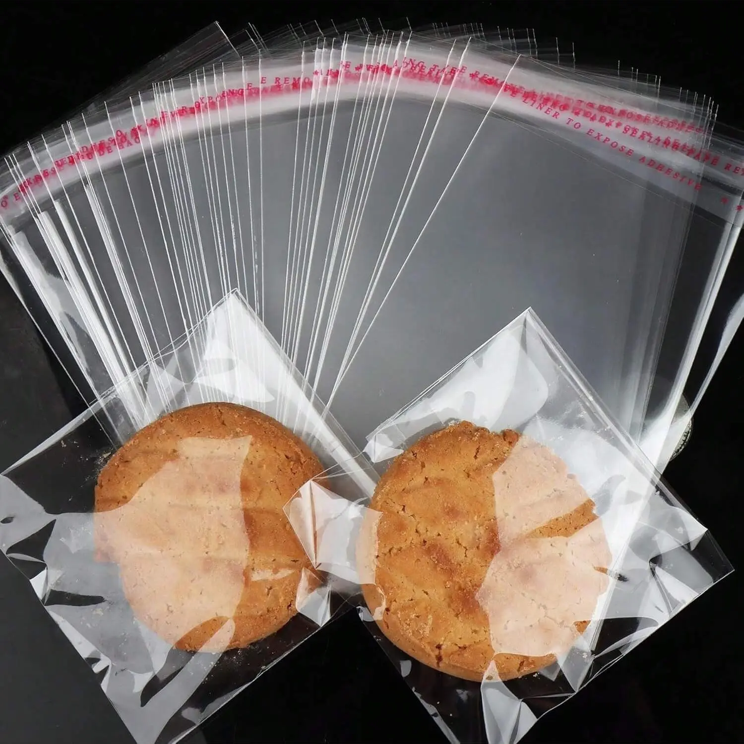 4" X 6" Clear Cookie Bags With Seal (200 Pack) - Self Sealing Cellophane Bags for Baked Goods Packaging, Cookie Wrappers, Individual Packaging, Bake Sale, Candy, Treats, Gifts, Party Favors, Resealable Packaging, Gift Wrapping Supplies