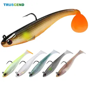 TRUSCEND Easy Catch Pre-Rigged Soft Lures with 3D Paddle Tail for Bass Trout Walleye Life-Like Action & Long Casting Jig Head Fishing Lures