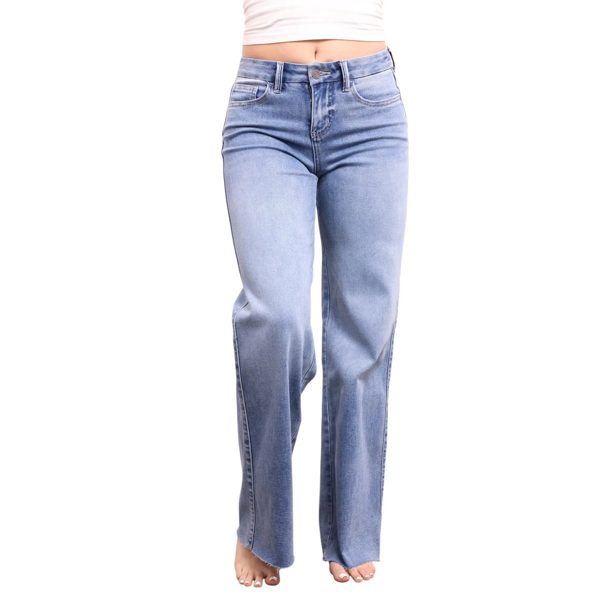 The Kristen Mid-Rise Tummy Control Wide Leg Denim *FINAL SALE*