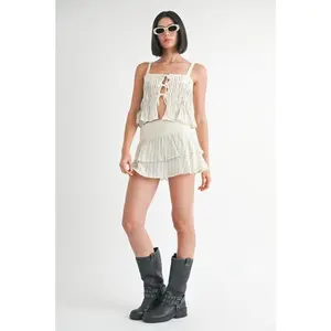 MIXED KNIT SKORT