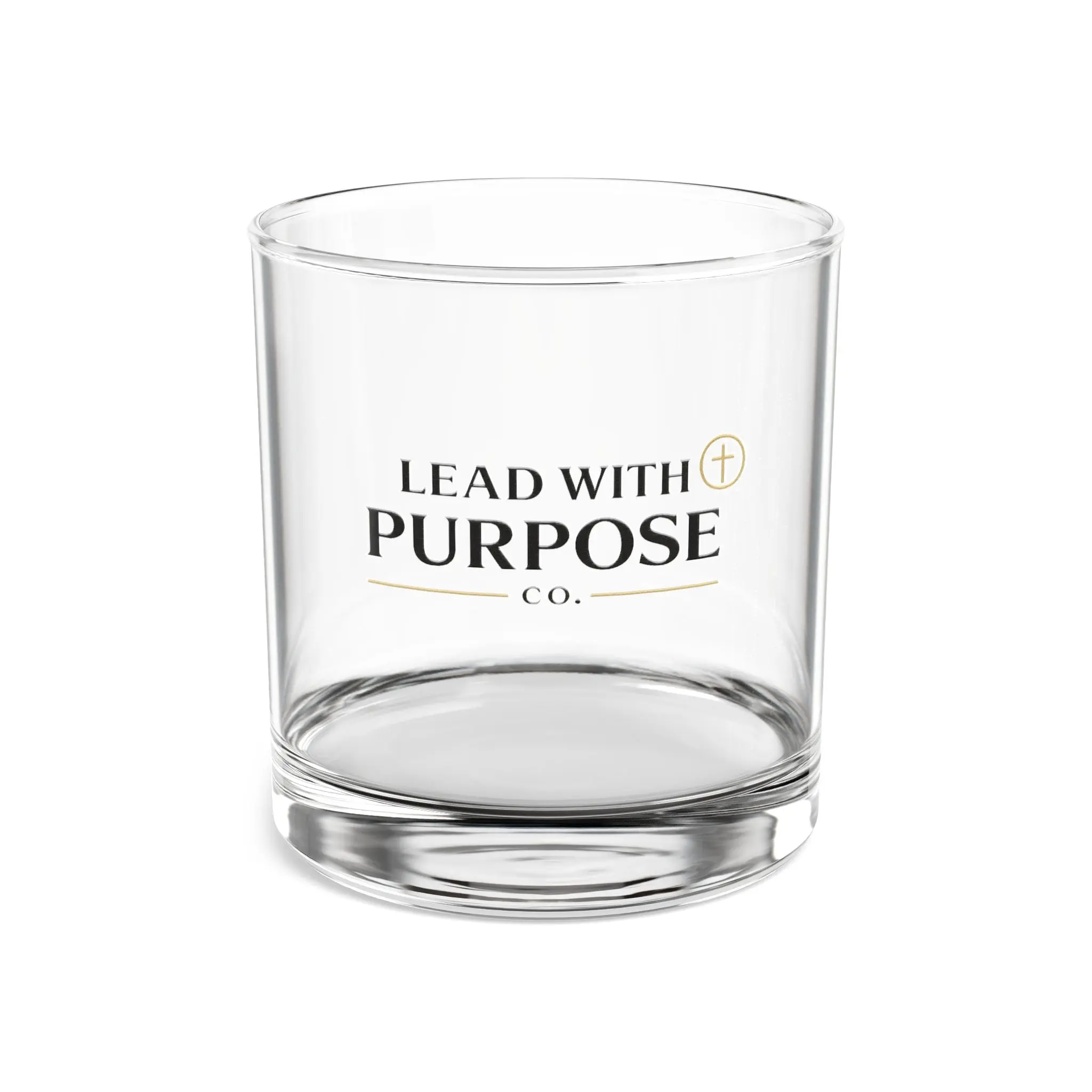 Lead With Purpose 10oz Rocks Glass – Engraved Whiskey Tumbler for Home Bar & Gifts