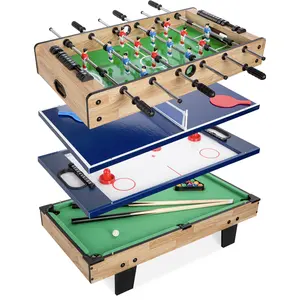 Best Choice Products 4-in-1 Multi Game Table, Childrens Arcade Set w/ Pool Billiards, Air Hockey, Foosball