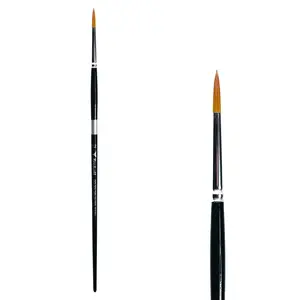 Trekell Golden Taklon Long Handle Artist Brush - Size #12 Round