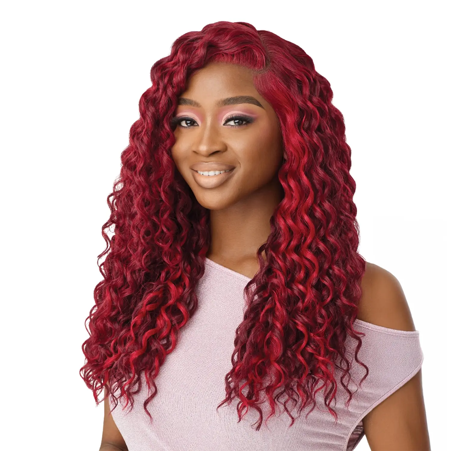 Outre HD Transparent Lace Frontal Wig - Glueless, Fully Hand-Tied, 13X4 Perfect Hairline Swoop Series Swoop9, BUFL, Deep Wave, DRFFAMSS, GISP Synthetic Lace Front Wig
