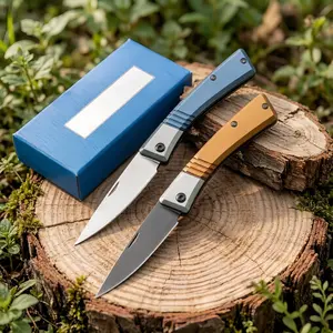 315Two Foldable Knives in Different Colors, D2 Steel Blade and Aluminum Handle, Lightweight and Portable for Outdoor Camping Fishing Hiking Survival Gear, Portable Multipurpose Knives