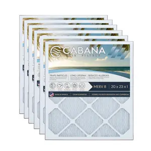 Cabana Air Filters 6 Pack HVAC Furnace Air Filters, MERV 8, 20 x 23 x 1, White