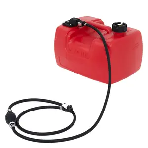 Garvee 3 Gallon Portable Boat Fuel Gas Tank, 12 L Marine Tank with Line, Connector, I-Shaped Handle, Boat Fuel Tanks for Boats, Kayaks & Outboard Engines
