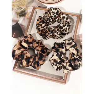 Leopard Print Scrunchies, Casual Simple Minimalist Headwear for Women & Girls, High-Elastic Hair Ties Suitable for Thick Hair, Fashion Hair Accessories for Party, Daily Outfit Decor & Everyday Wear