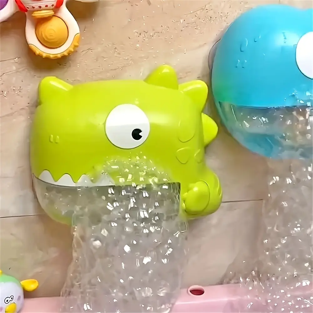 Dinosaurs Themed Automatic Bubble Maker Bath Toy - Non-Woven & Plastic Build, Music Feature, Squirter Design, Bath Time Fun for Unisex Kids, Creates Bubbles