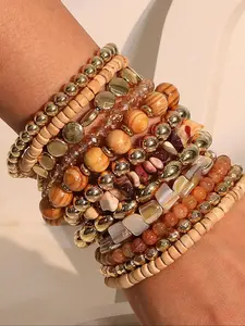 Boho Style Beaded Bracelet Set, Fashion Handmade Beaded Bracelet for Women & Girls, Casual Trendy Accessories for Party, Daily Clothing Decor, Bohemian Bracelets