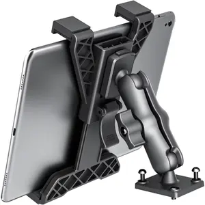 Heavy Duty Drill Base Tablet Holder for Trucks & Boats – Permanent Dashboard OHLPRO Mount for 7-11’’ iPad mini/Air/Pro – Anti-Shake Vibration-Free Navigation Mount for Wall, Desk, Commercial Vehicles