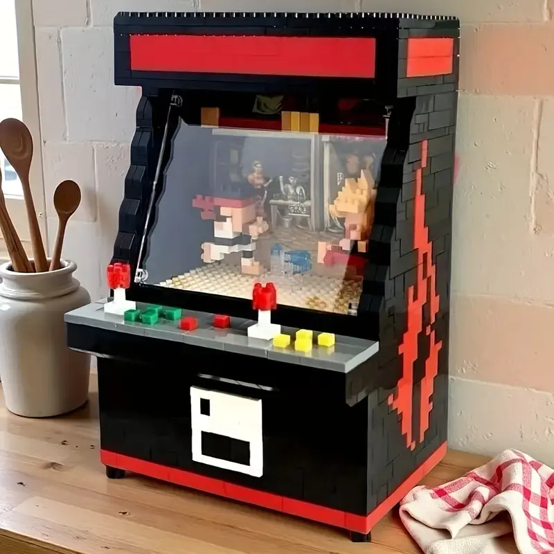 1060pcs Arcade Game Machine Building Block Kit, Role-playing/fighting Theme, Office Desk/living Room Decor, Ideal Stress-relief Toy for Adults, Collector's Gift for Christmas/halloween/new Year/birthday, Construction Building Blocks