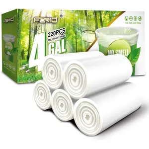 Clear small trash bags 4 gallon garbage bags wastebasket bin liners 220 count plastic trash bags for bathroom bedroom office trash can durable thick trash bag can liners