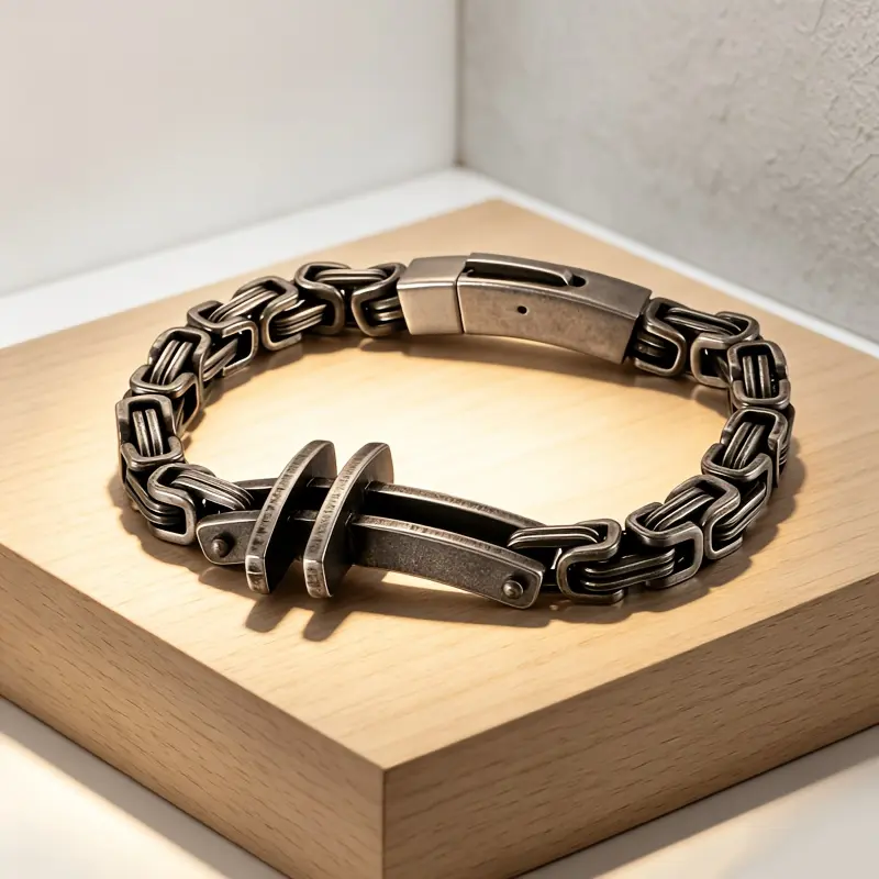 Men's Stainless Steel Cross Charm Bracelet - New Creative, Simple Classic Fashion Costume Jewelry Bracelet