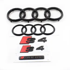 Car ABS Front Rear Logo Sticker Auto Engine Hood Cover Badge For Audi S4 2010-2019 Series Car Decals