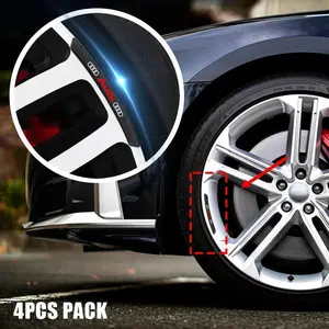4 Piece Car Wheel HUB Decoration Stickers, Automotive Decals, Vehicle Decoration, Compatible with Audi Quattro A4 A5 A6 A7 A8 B8 B9 B6 C6 Q2 Q3 Q5 Q7 Q8 Rs7 Rs3 Models