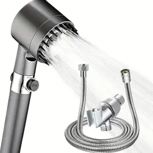 High Pressure Shower Head with Turbo Sprayer, Wall Mount, No Power Supply Needed, Water Filter for Removing Impurities, Comfortable and Skin-Friendly