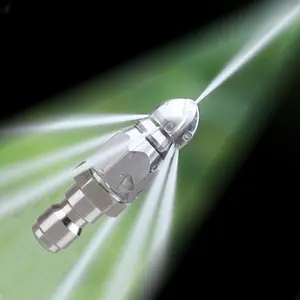 Stainless Steel Pressure Washer Drain Jetter Hose Nozzle Tools with 1/4" Quick Connector,65000 PSI Sewer Jetter Nozzle,Sewer Cleaning Tool High-pressure Nozzle,Cleaning Accessories.