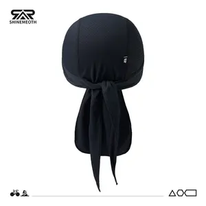 SHINENEOTH 2/3Pcs Durags Fashion Pirate Hat Unisex Cotton Black Skull Cap Breathable Sweat-wicking Adjustable Headband Beanie Summer Sports Outdoor Cycling Running Casual Do-rag Headwear