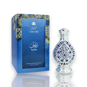 Zakat Reyhan Pure Concentrated Perfume Oil, 20 ML-0.67 oz Single Item, Men's Fresh Spicy Amber Citrus Aromatic Musky Fragrance, Pure Oil Perfumes
