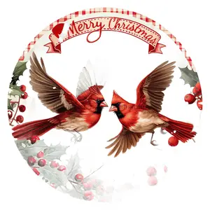 Christmas Cardinals, DCO-102655-D, Sign For Wreath, 18" Door Hanger