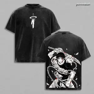 Sorcerer Toji Fushiguro Jujutsu Kaisen Rare Unisex Oversize Anime Manga Washed Heavyweight Cotton T-shirt, Ver 5 Gift For Anime Fan Lover
