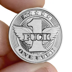 ZFG Inc. One Fuck "Flying Fuck" Single Shiny Silver-Colored Coin - 100% Made in the USA