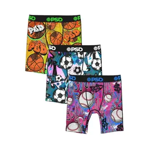 PSD Youth Boys Sports Boxer Brief 3 Pack - Soft, Breathable and Stretch Comfortable Underwear