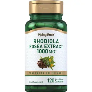 Piping Rock Rhodiola Rosea Extract Supplement | 1000mg | 120 Capsules | Concentrated Herbal Root | Non-GMO, Gluten Free
