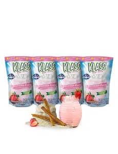 Klass Aguas Frescas Strawberry Horchata Drink Mix Family Pack with Vitamin C, Powdered Water Beverage Mix, Makes 56-72 Drinks, Natural Flavors