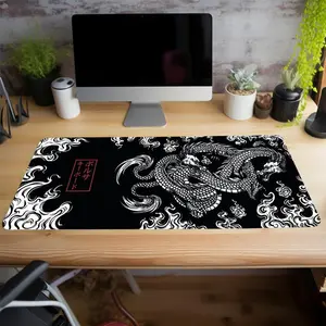 Dragon Pattern Mouse Mat, 1 Count Non Slip Keyboard Mat, Gamer Office Mat, Stitched Edge Rubber Mouse Pad, Gaming Room Accessories Desk Mat, Gaming Desk Accessory for Home Office