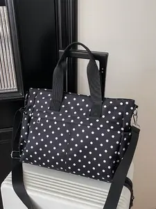 2026 New Women's Polka Dot Tote Bag, Long Shoulder Strap, Multi-Layer Crossbody Backpack, Large Capacity for Travel, Commute, Shopping, Work Tote Bag