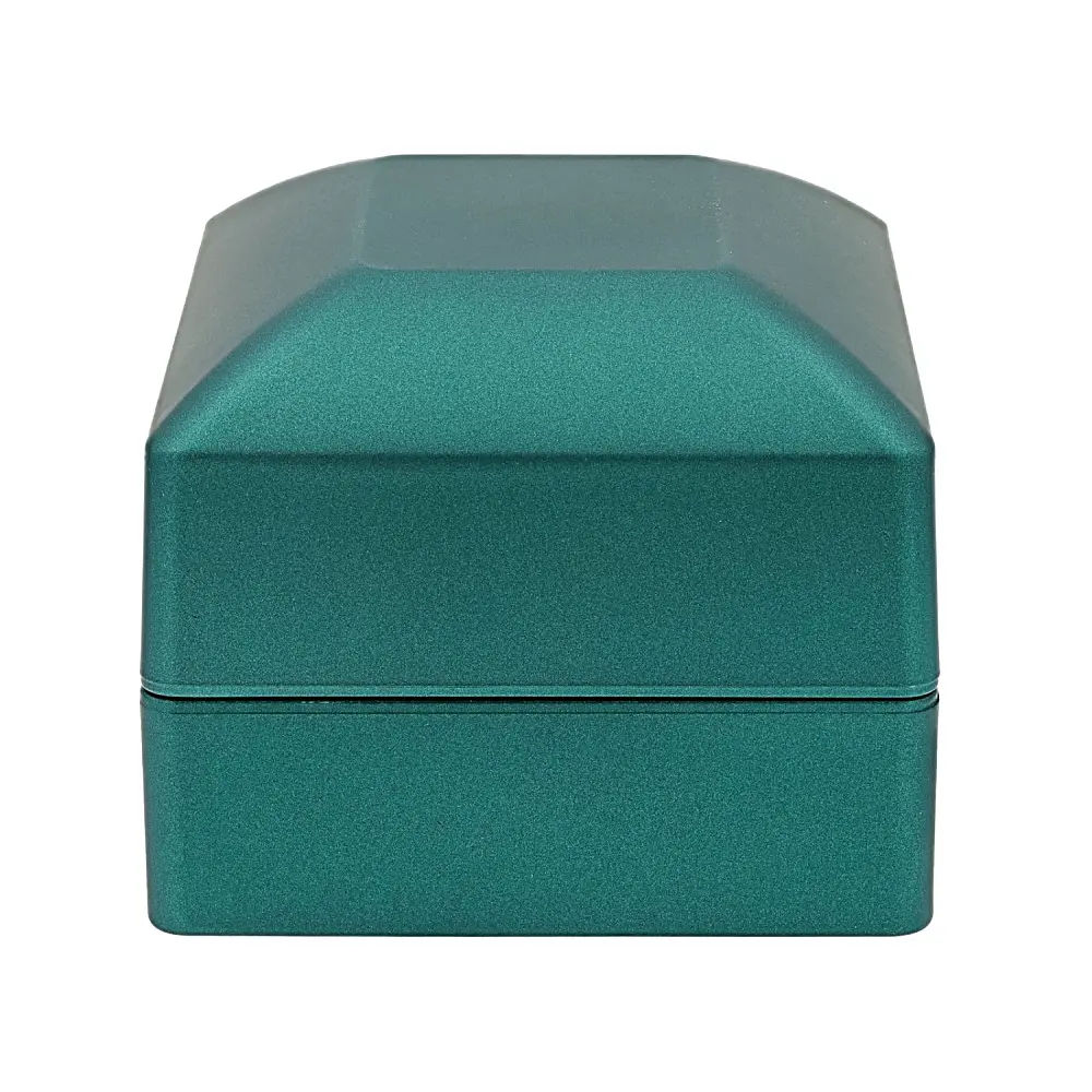JTV Green LED Decorative Gift Box - Home Organizer Storage Box with Tiny LED Reveal for Ring Storage, 6.5x6x4.8cm Dimensions, Ideal for Gifting