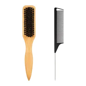 Bristle Slick  Hair Brush for Smooth Flyaways, Frizz, Sleek Ponytail, Buns and Edge  Hair, Teasing | Gel Comb Styling Accessories for Girls,  and Women
