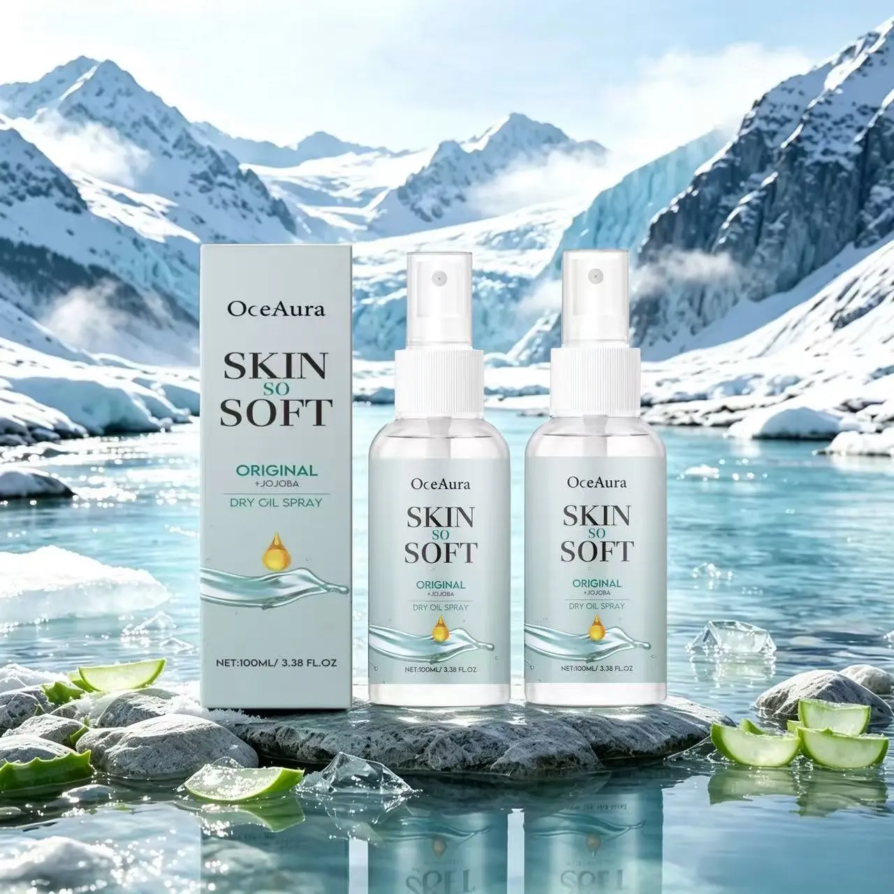 OceAura - Shea Oil Moisturizing Spray, gentle nourishment that improves dry skin, reduces fine lines, brightens complexion, softens build-up on joints, multifunctional care that can replace body lotion, delicate texture, suitable for all skin types