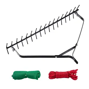 VEVOR 32 in Aquatic Weed Rake,  6.3 in Double Sided Lake Weed Rake, Lightweight  Pond Weeds Cutter with 30ft Rope, No Assembly Required, Muck Lilypad Clearing Tool for Pond, Lake, Rivulet