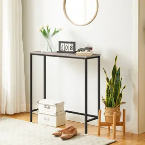 HOOBRO Narrow Console Table, 29.5" Small Entryway Table, Thin Sofa Table, Side Table, Display Table, for Hallway, Bedroom, Living Room, Foyer, Greige and Black#SpringSale #BigSpringSale