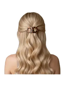 Magnetic Vintage D-Shape Hair Clip, Leopard Pattern Anti-Pull Hair Clip, Portable Strong Hold Hair Accessory, Ideal for Work, Dates, Travel