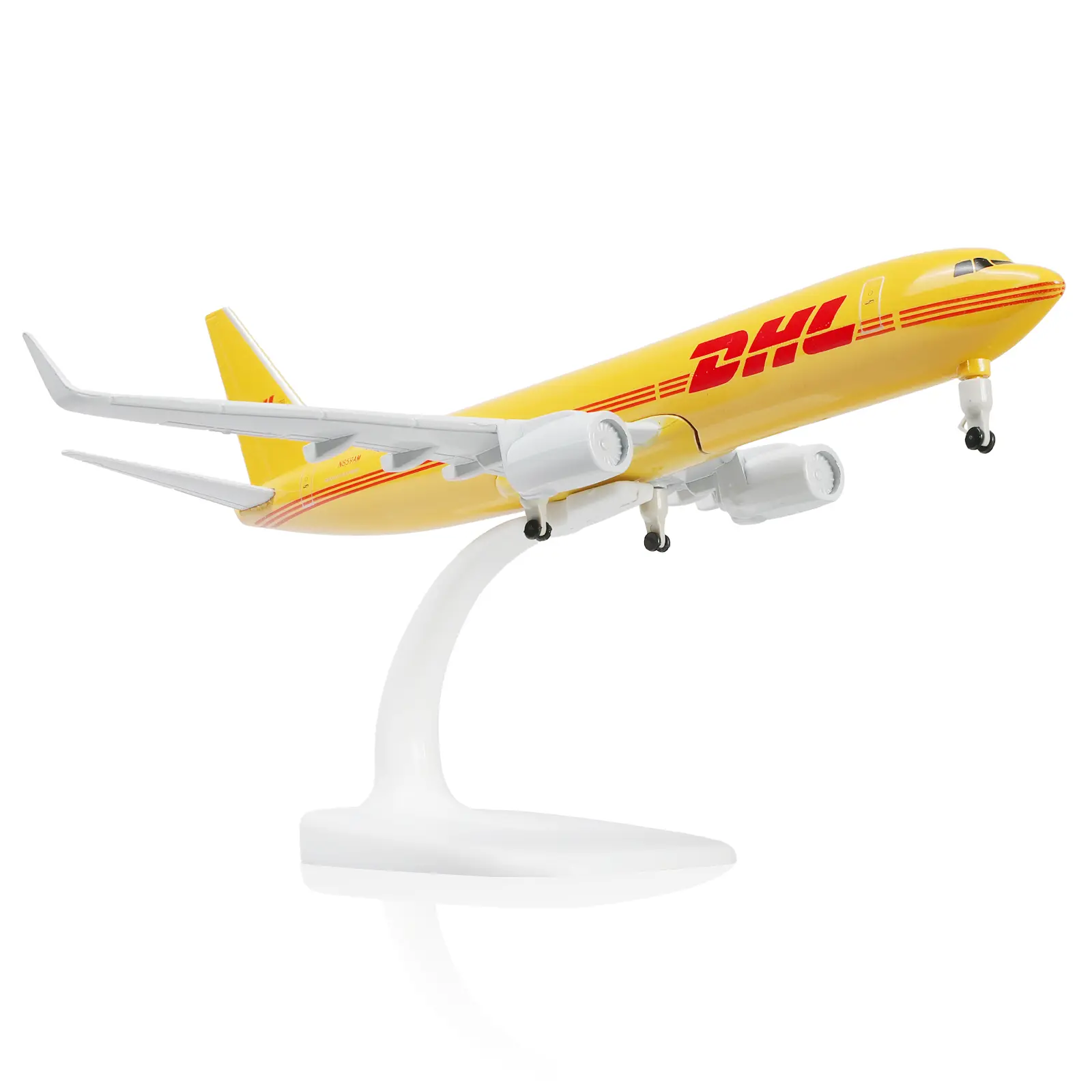 1/300 Scale Diecast Metal Boeing 737-DHL Airliner Model with Airplane Display Stand, Collectible Kit for Aviation Enthusiasts Gift