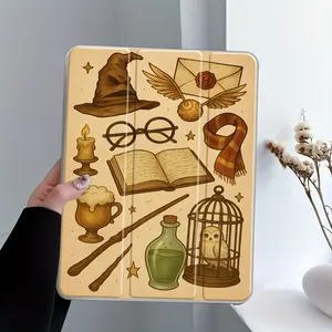 Fantasy Wizardry Magic Items Protective Cover Design iPad Case Transparent Acrylic Hard Back Panel With Pencil Slot, Suitable for Ipad mini pro air, Tablet, Scratch-resistant Ultra-thin Protective Case Tablet Casing