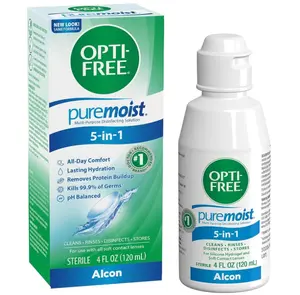 Opti-free Puremoist Multi-Purpose Contact Lens Cleaning and Disinfecting Solution, 4 Fl Oz