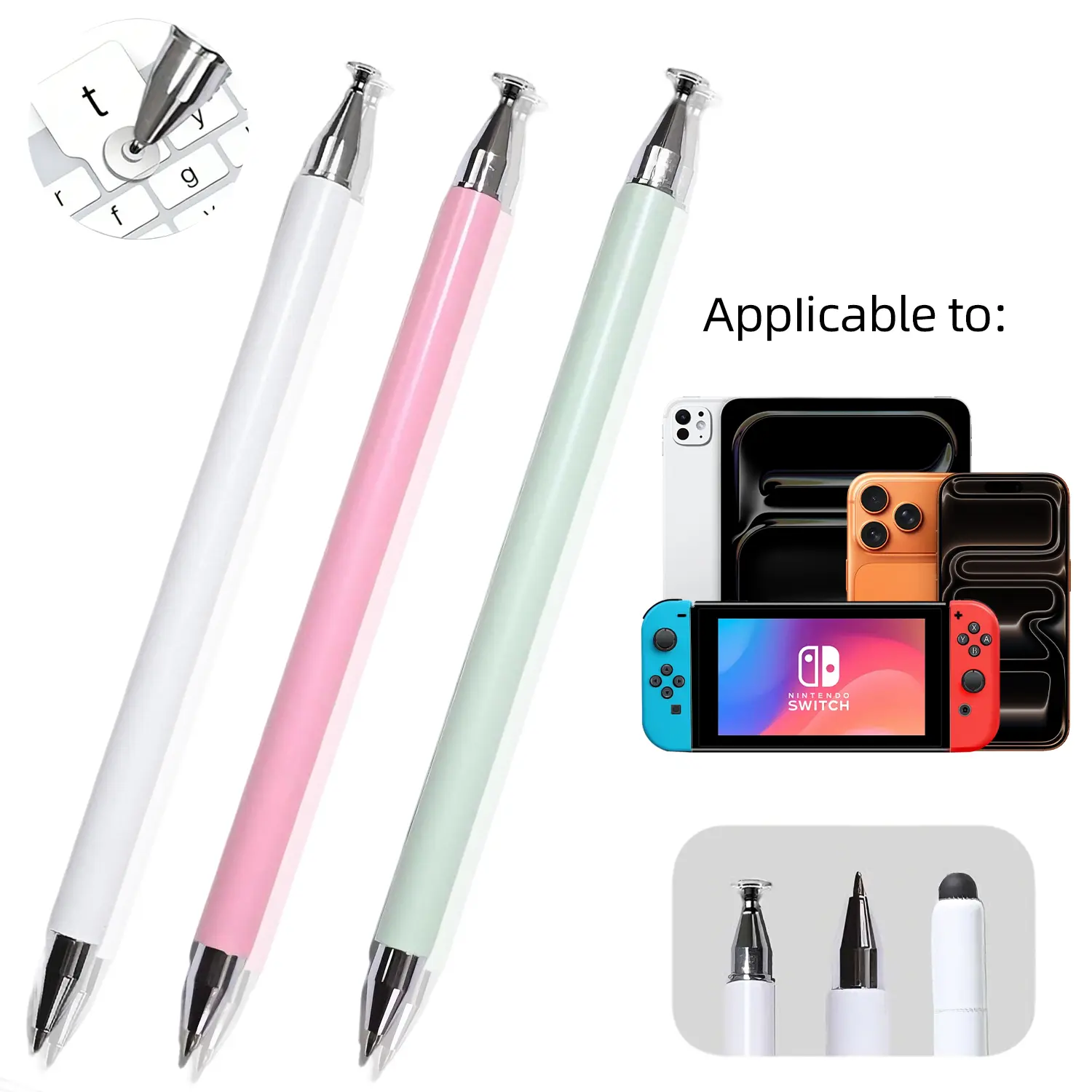 Stylus Pen for Touch Screens, Disc Tip & Magnet Cap Styli Pencil Compatible with Switch/Apple iPad pro/iPad 6/7/8/9/iPhone/Samsung Galaxy Tab A7/S7/Fire HD 7/8/10 Plus Tablet/All Touch Devices BackToSchool