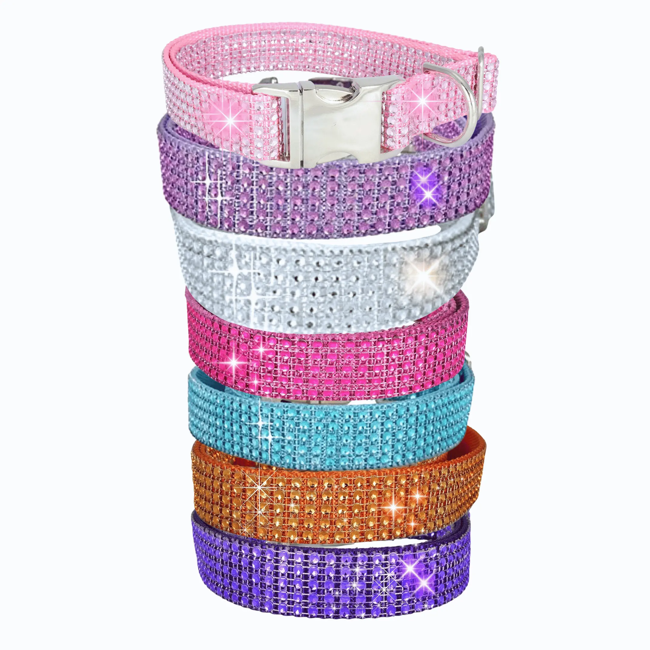 Custom Rhinestone Bling Dog Collar, Custom Handmade Pet Collar for Small-Medium-Large Breeds with Jeweled Design, Poodle Dog Collar